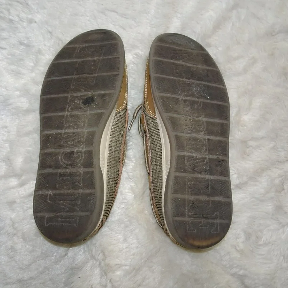 Margaritaville Tan Leather Boat Shoes Size 10